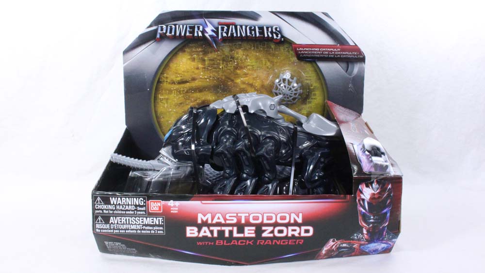 Power Rangers 2017 Mastodon Battle Zord with Black Ranger Bandai Action Figure Toy Review
