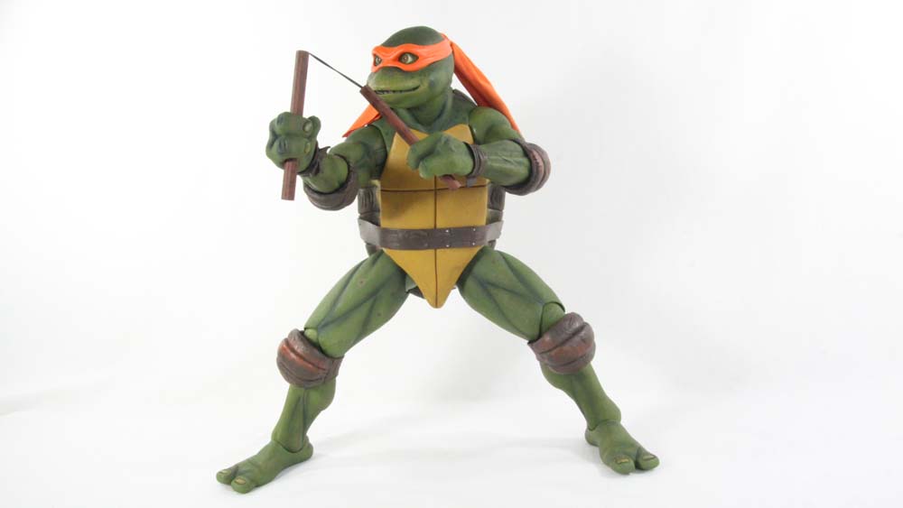 NECA TMNT Michaelangelo 1:4 Scale 1990 Movie Teenage Mutant Ninja Turtles Action Figure Toy Review